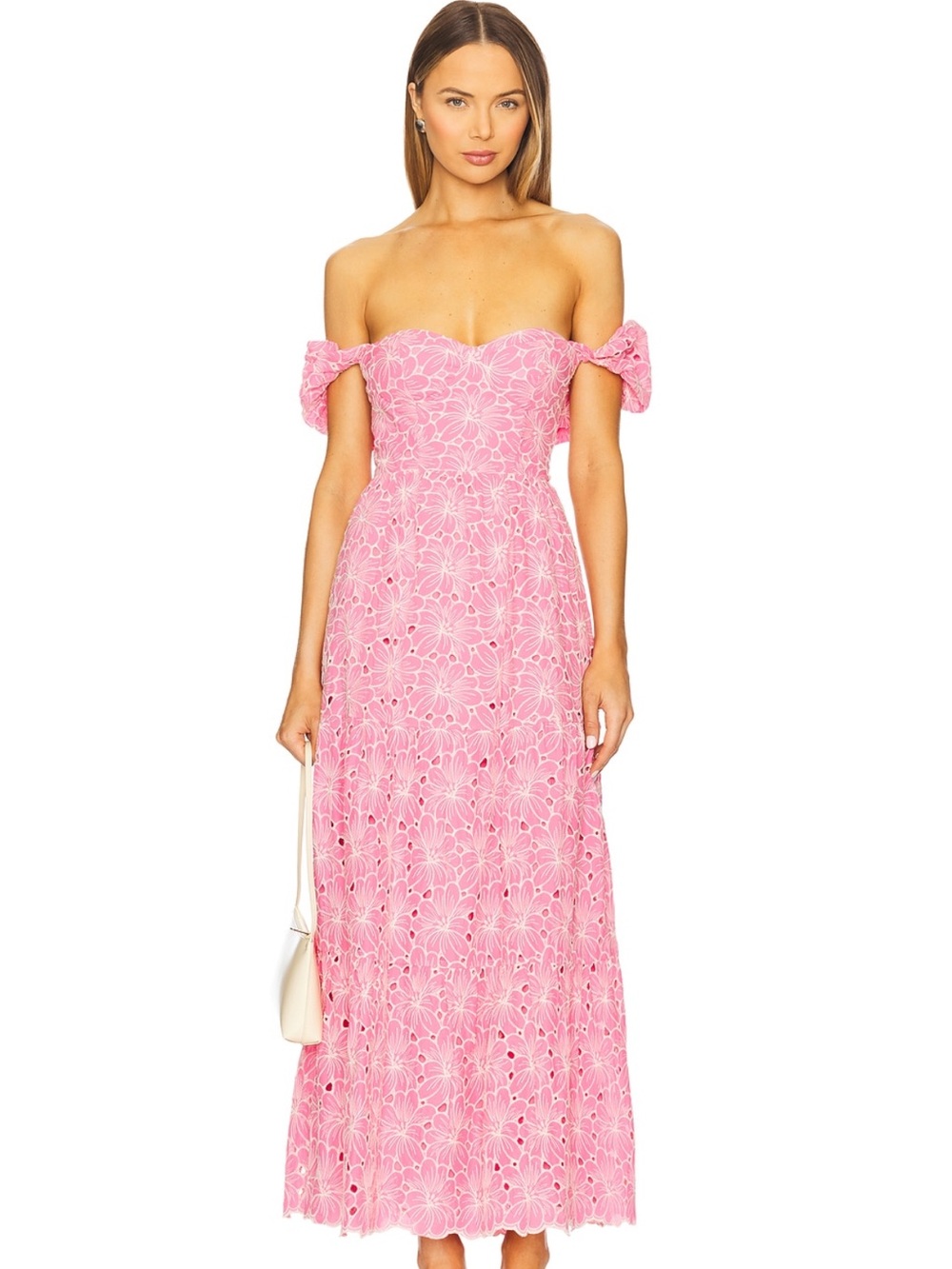 Line & Dot Pink Maxi Dress